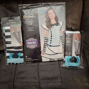 Storybook Dark Alice In Wonderland Girls Long Sleeve Shirt Top Costume